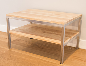 Wooden top luggage rack ottoman 
